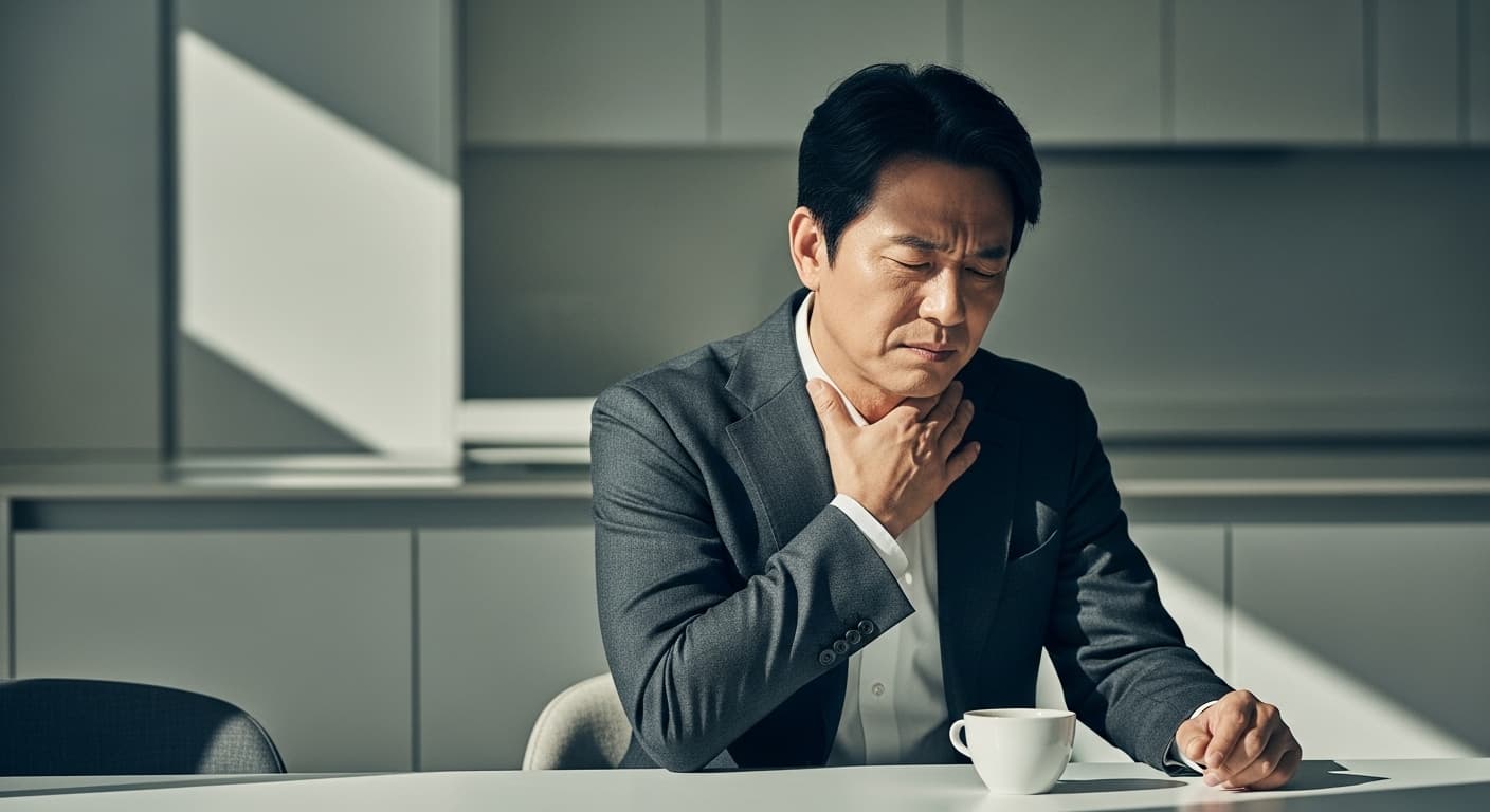 목 이물감과 기침, 위산 때문? 역류성 식도염이 부르는 '마른 기침'의 진실 - 현대의학 증명