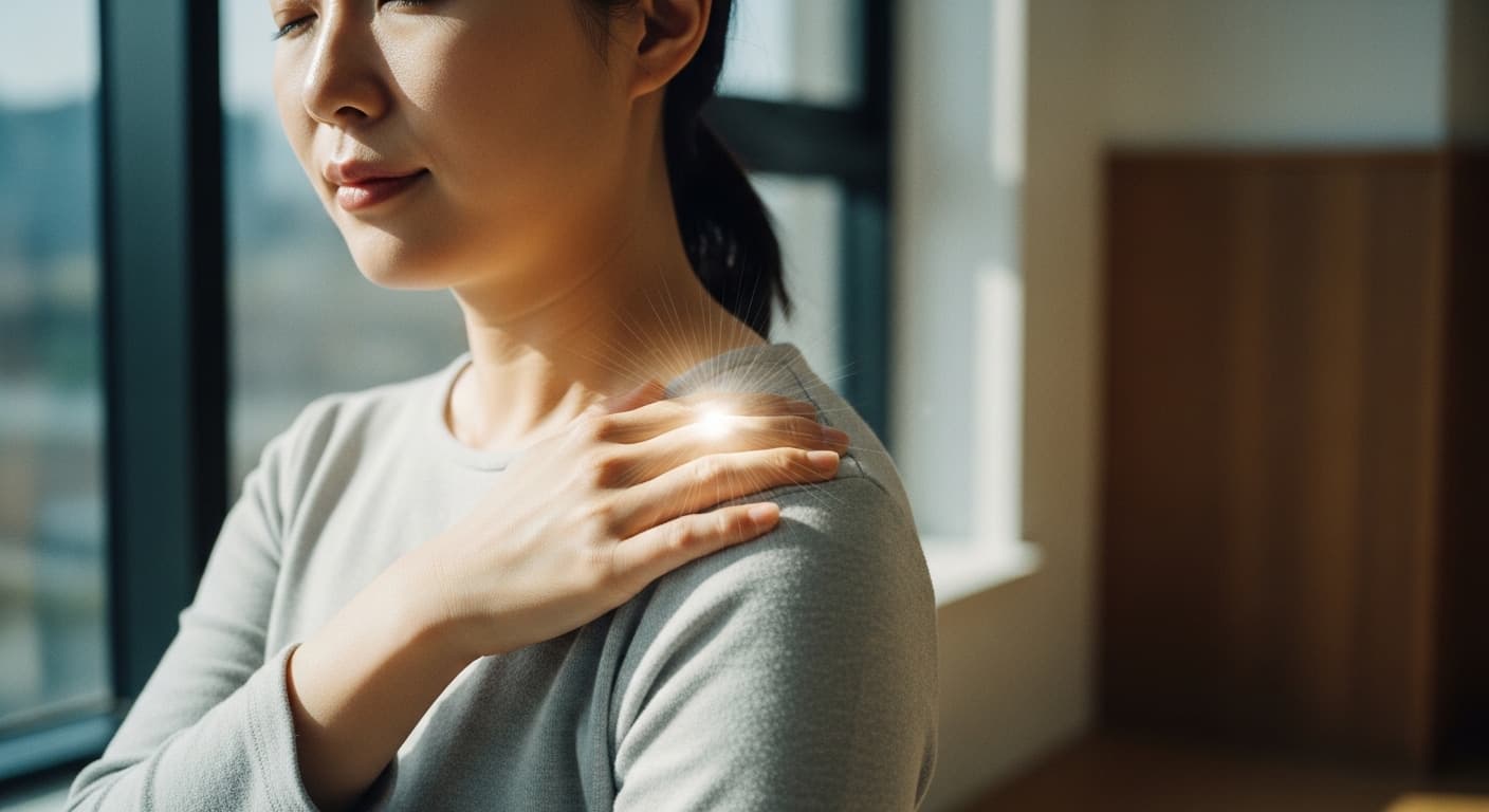 어깨가 돌덩이처럼 뭉쳤을 때 풀어주는 견정혈 - 추천 솔루션